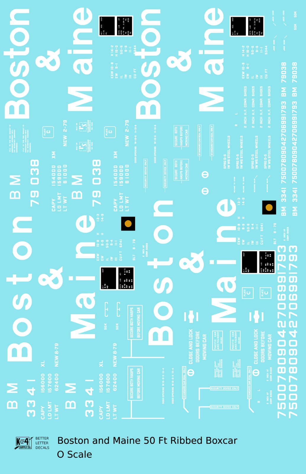 Boston and Maine 50 Ft Ribbed Boxcar White