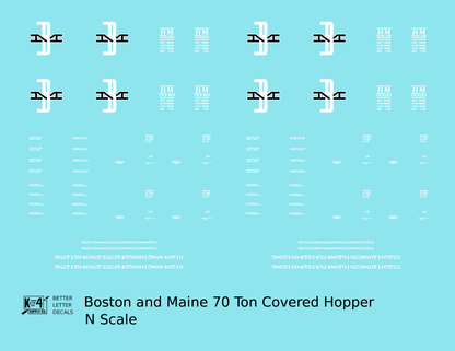 Boston and Maine Covered Hopper Black and White