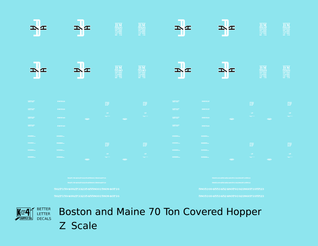 Boston and Maine Covered Hopper Black and White