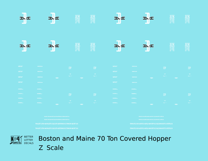 Boston and Maine Covered Hopper Black and White