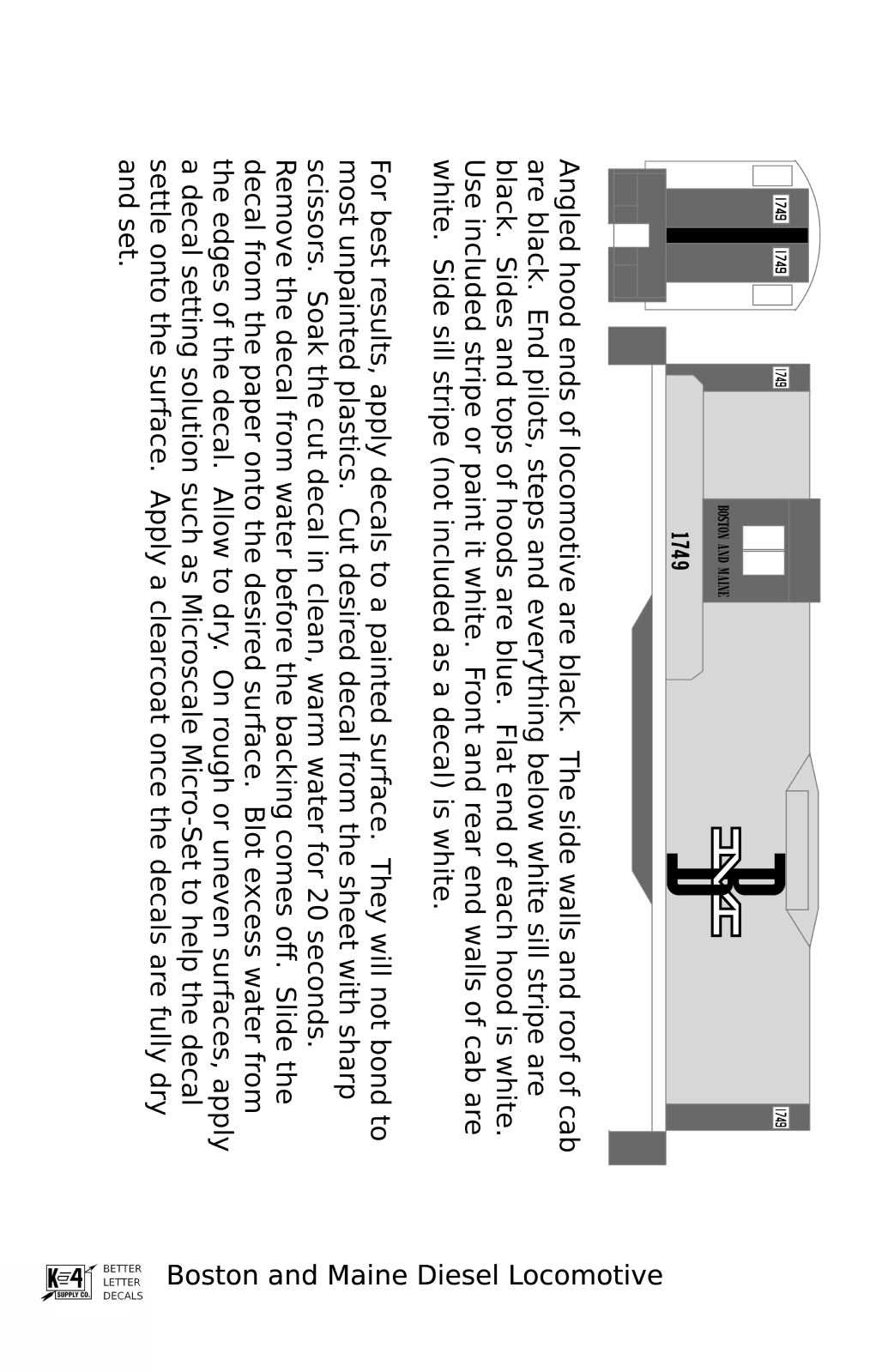 Boston and Maine Diesel Locomotive Black and White