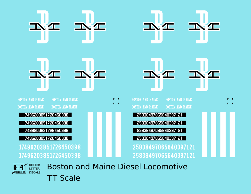 Boston and Maine Diesel Locomotive Black and White