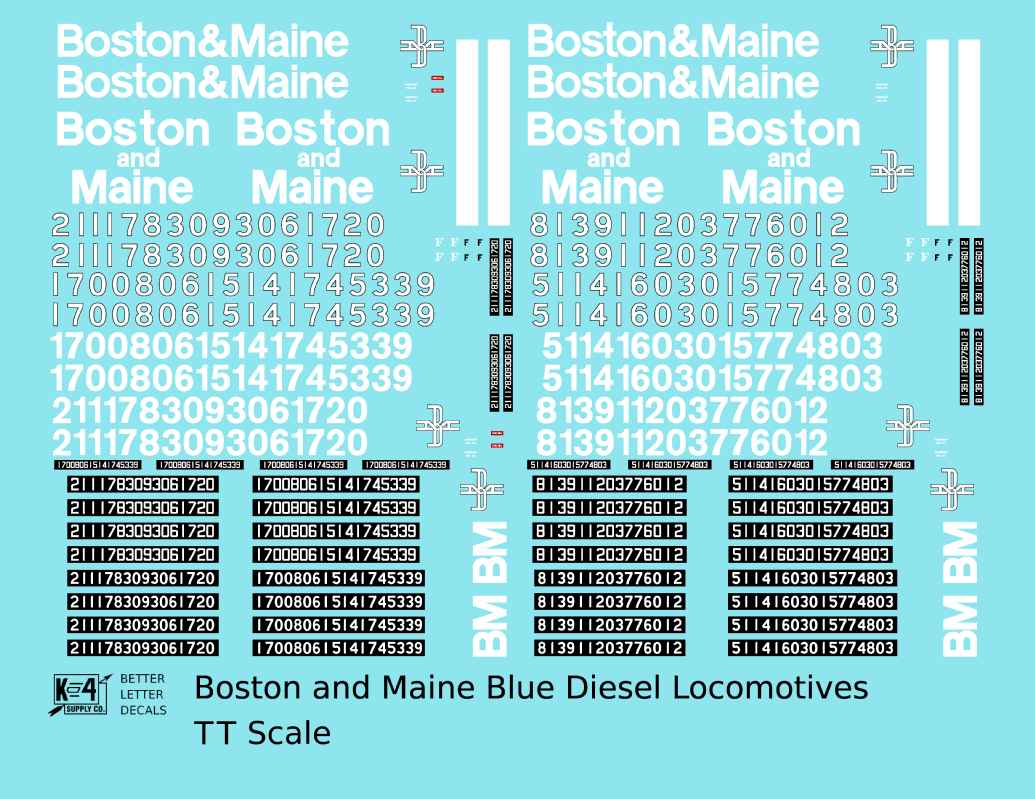 Boston and Maine Diesel Locomotive White 1960-1983