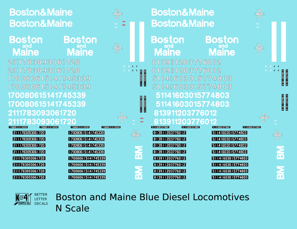 Boston and Maine Diesel Locomotive White 1960-1983