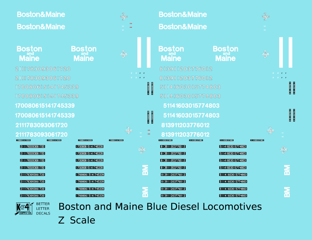 Boston and Maine Diesel Locomotive White 1960-1983