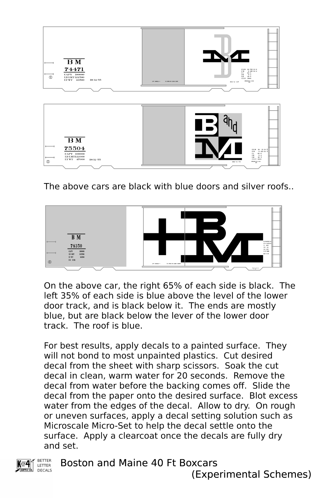 Boston and Maine 40 Ft Boxcar White and Blue Experimental Paint Schemes
