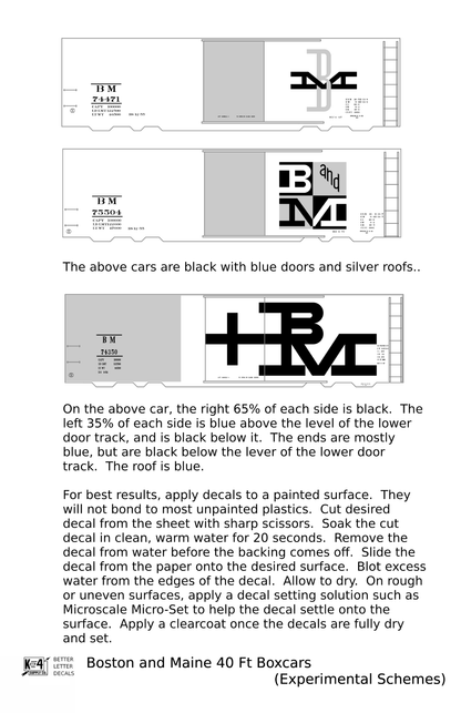 Boston and Maine 40 Ft Boxcar White and Blue Experimental Paint Schemes
