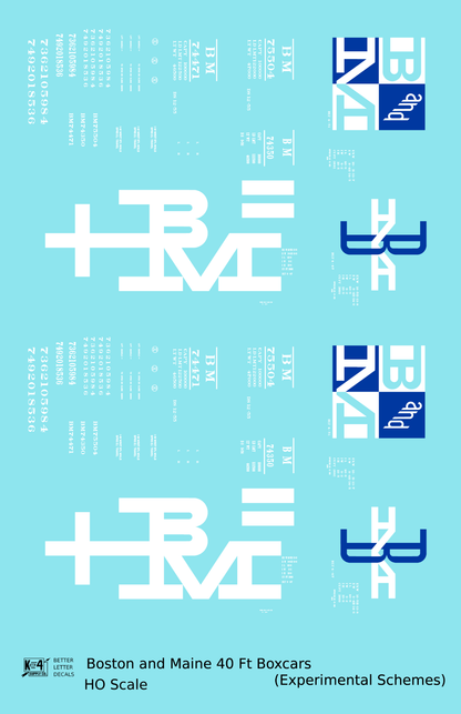 Boston and Maine 40 Ft Boxcar White and Blue Experimental Paint Schemes
