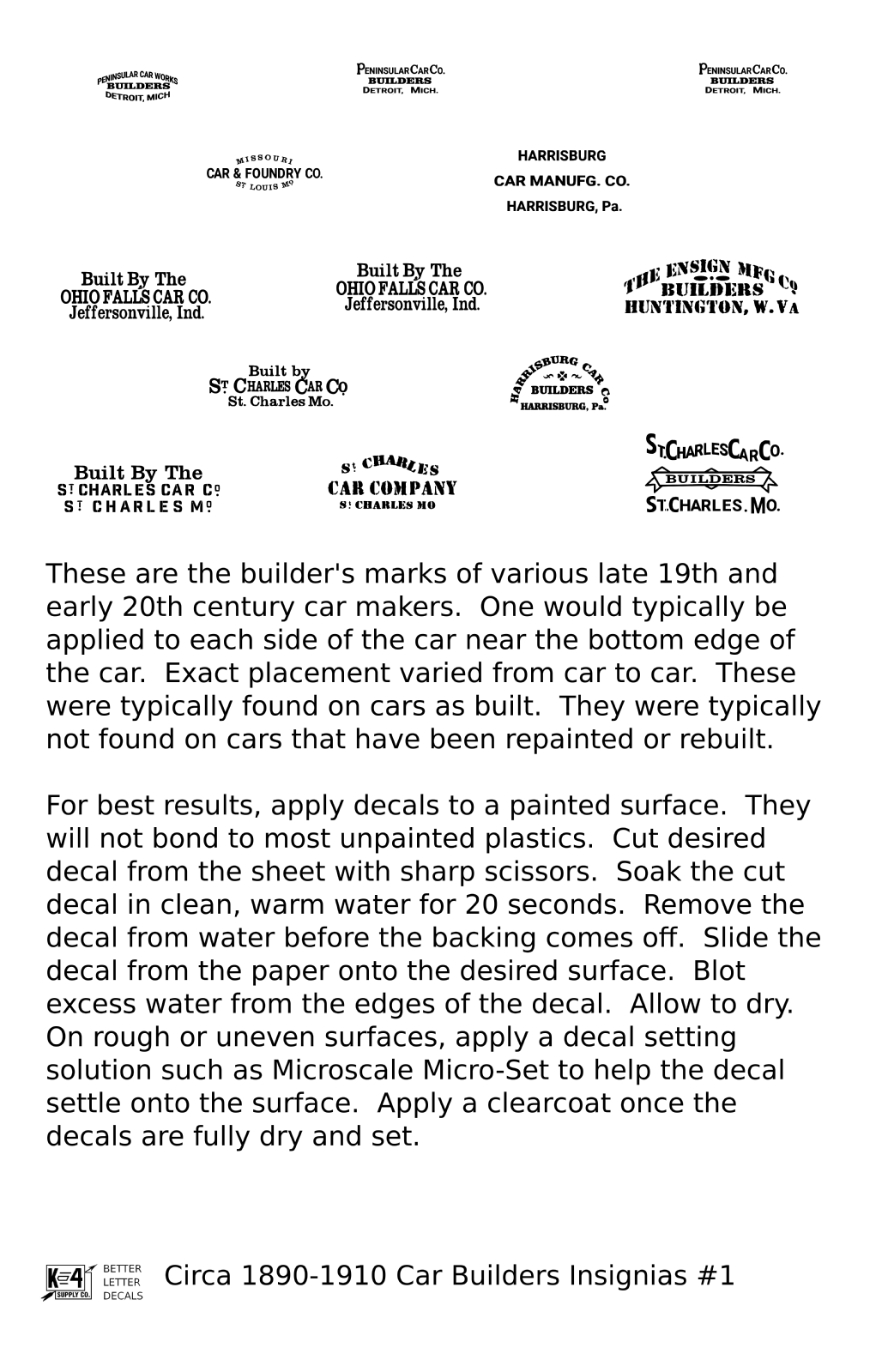 1900 Era Various Car Builder Insignias