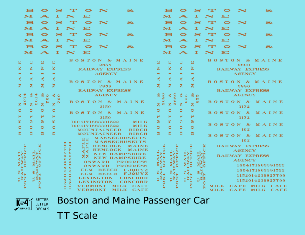 Boston and Maine Standard Passenger Car Bronze Gold
