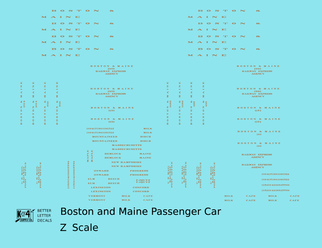 Boston and Maine Standard Passenger Car Bronze Gold
