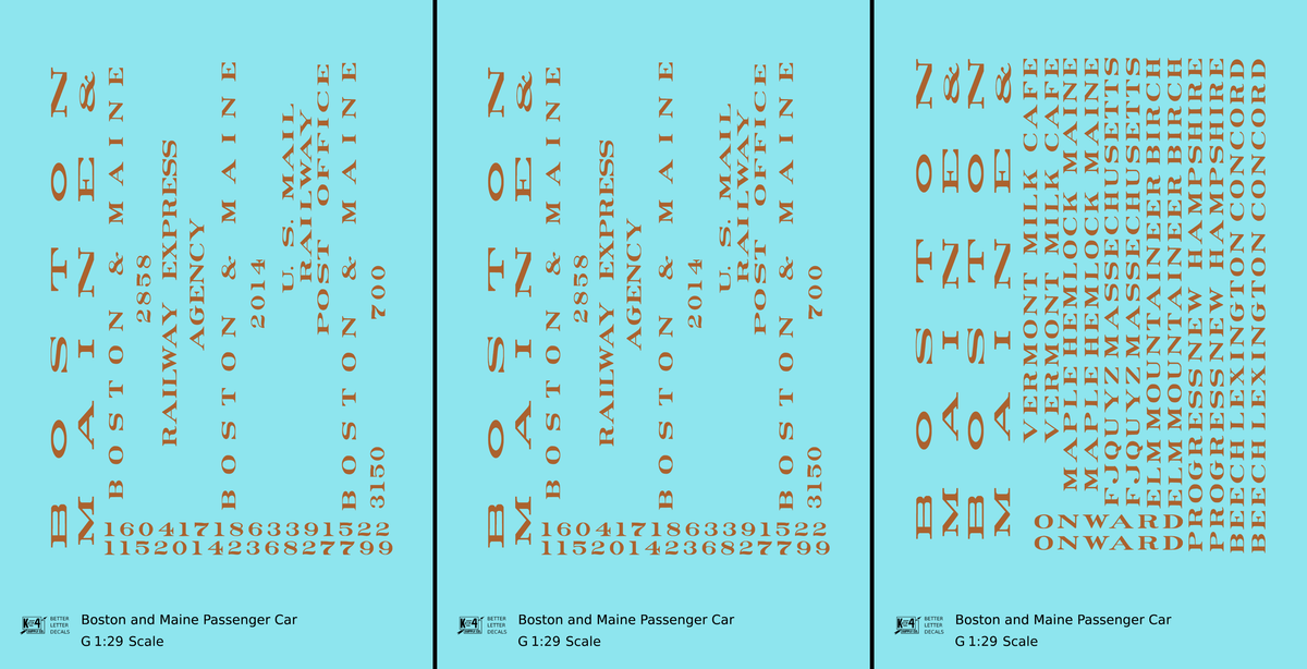 Boston and Maine Standard Passenger Car Bronze Gold