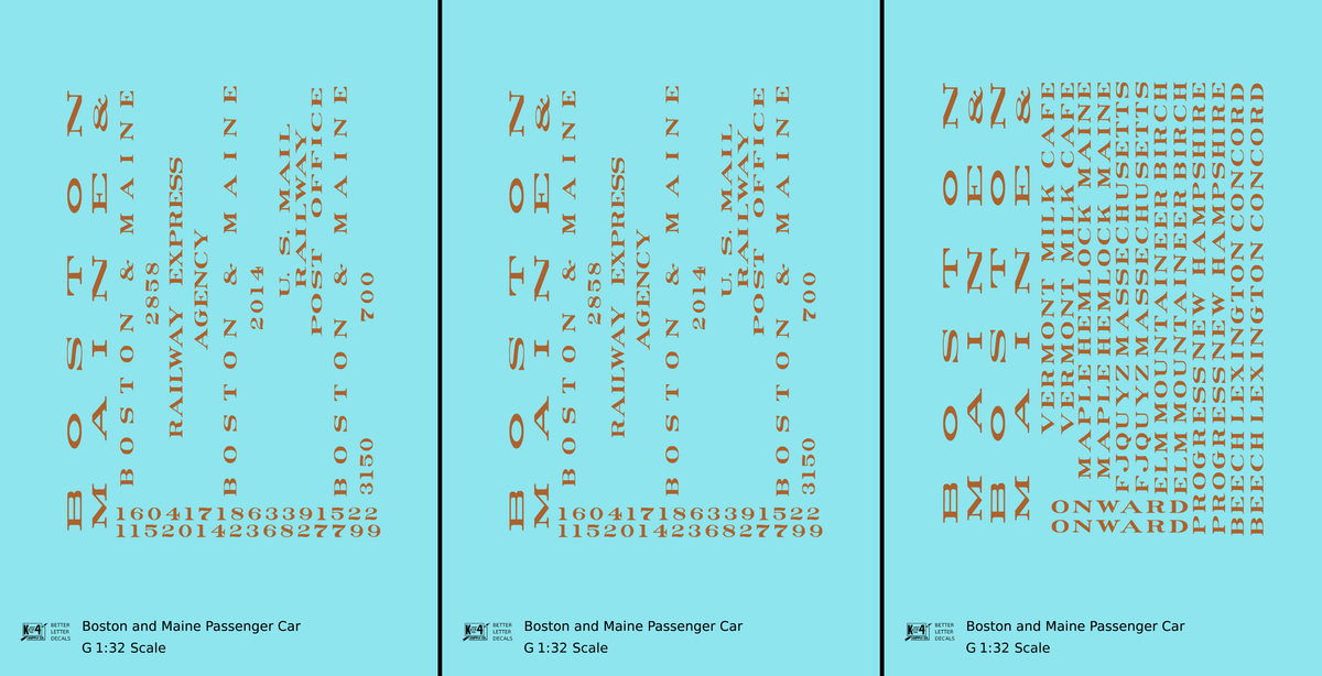Boston and Maine Standard Passenger Car Bronze Gold