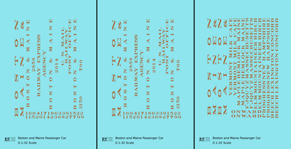 Boston and Maine Standard Passenger Car Bronze Gold
