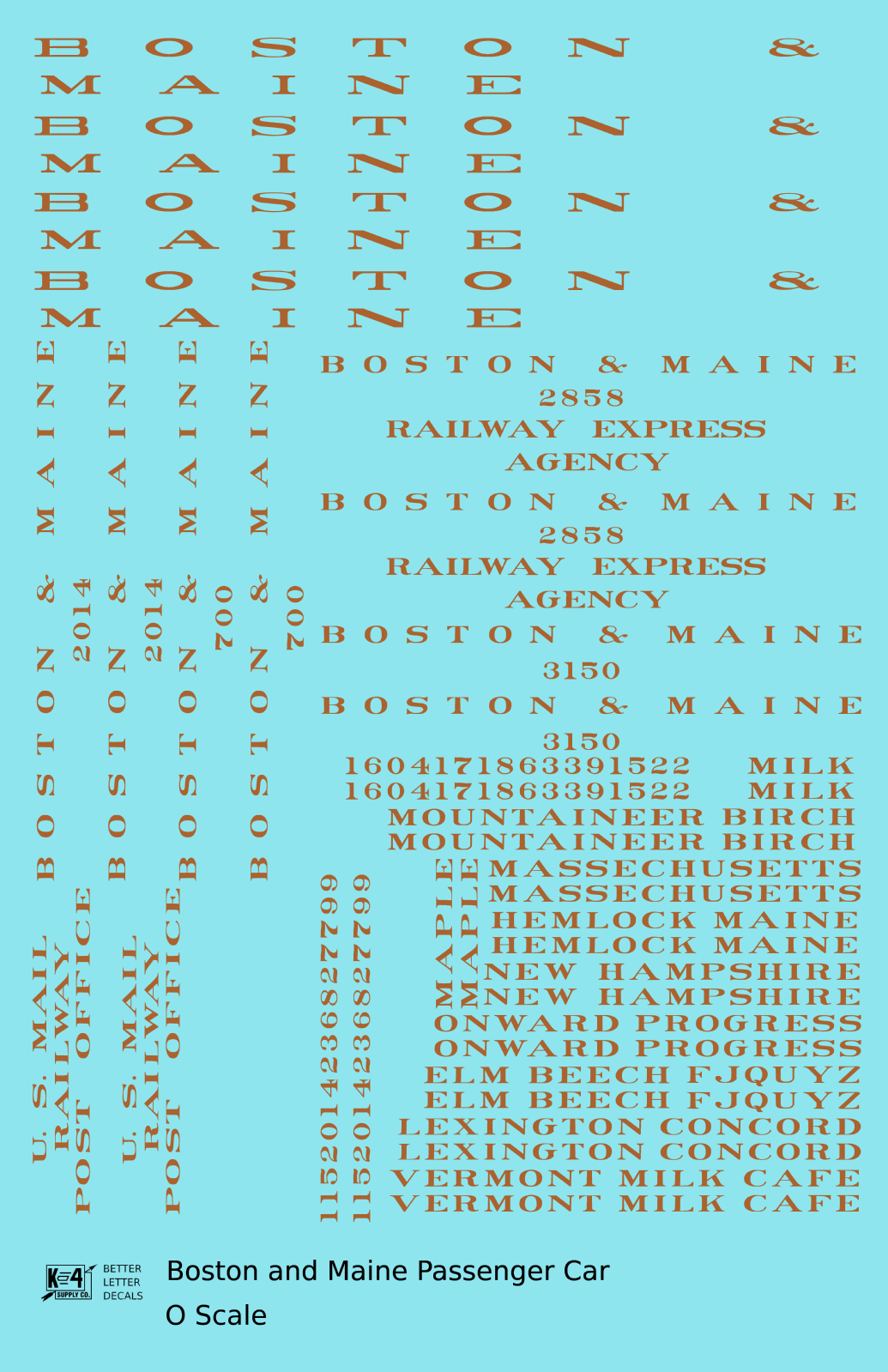 Boston and Maine Standard Passenger Car Bronze Gold