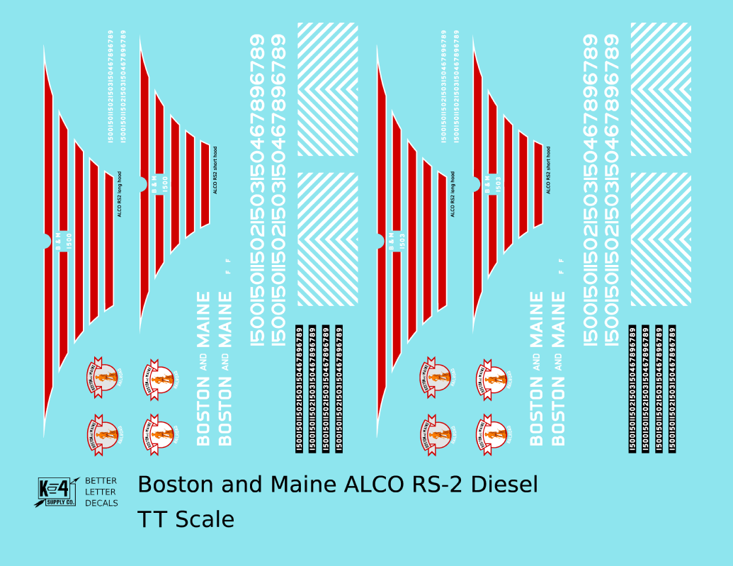 Boston and Maine ALCO RS-2 Locomotive Red and White