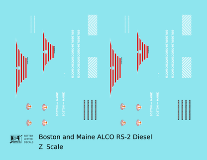 Boston and Maine ALCO RS-2 Locomotive Red and White