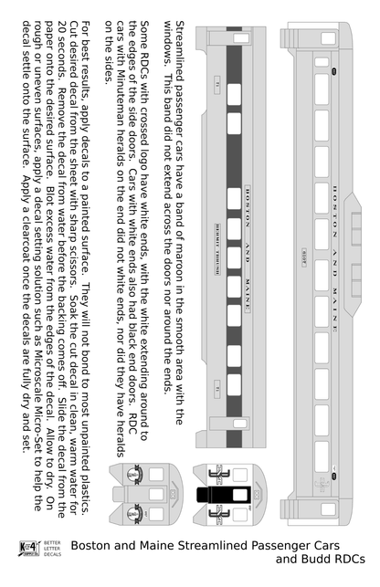 Boston and Maine Streamlined Passenger Car / RDC Black
