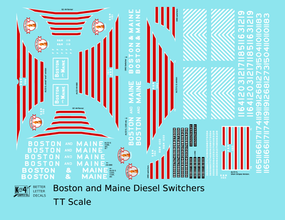 Boston and Maine Diesel Switcher Locomotive Red and White