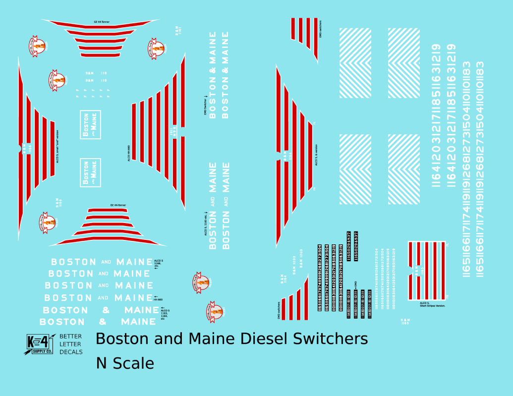 Boston and Maine Diesel Switcher Locomotive Red and White