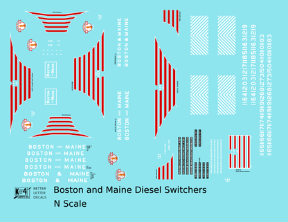 Boston and Maine Diesel Switcher Locomotive Red and White