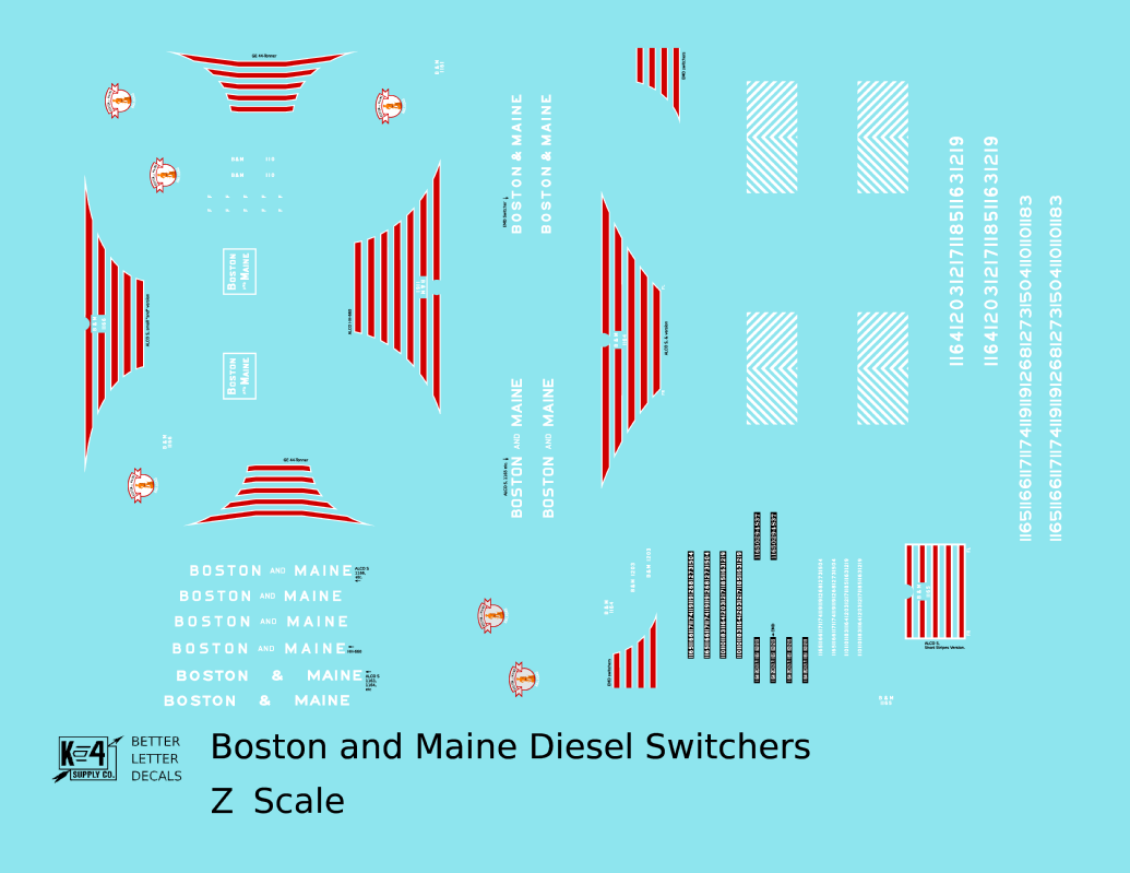 Boston and Maine Diesel Switcher Locomotive Red and White