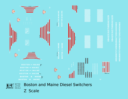 Boston and Maine Diesel Switcher Locomotive Red and White