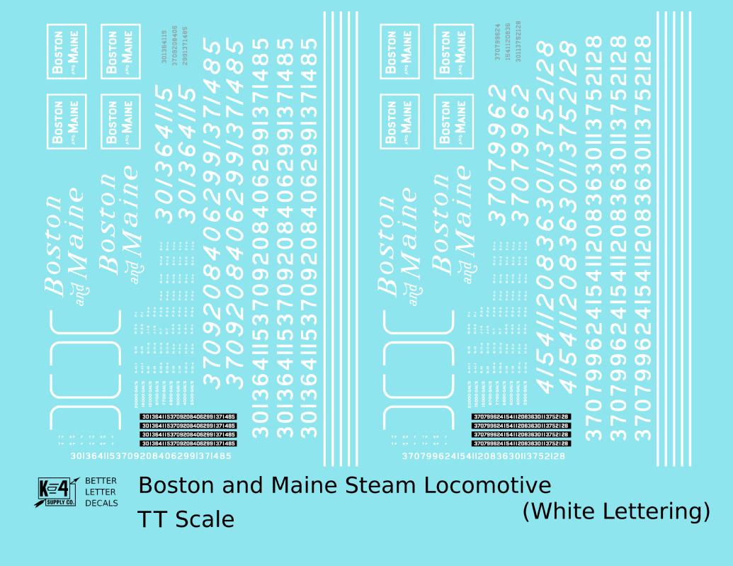 Boston and Maine Steam Locomotive White