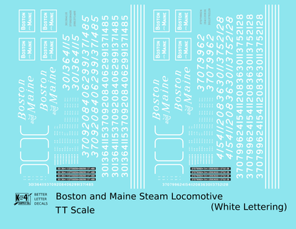 Boston and Maine Steam Locomotive White