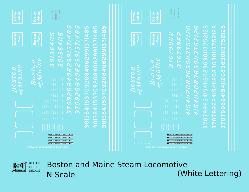 Boston and Maine Steam Locomotive White