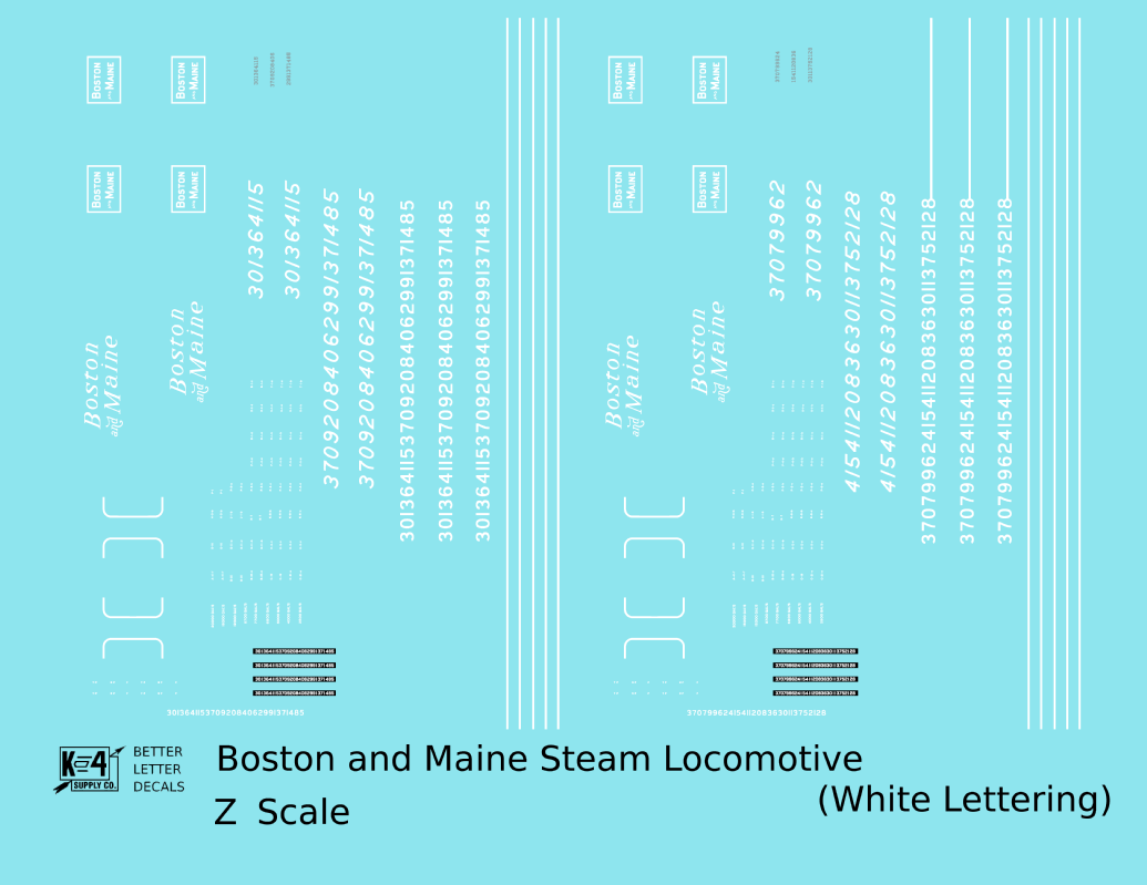 Boston and Maine Steam Locomotive White