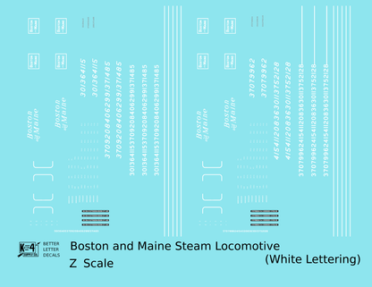 Boston and Maine Steam Locomotive White