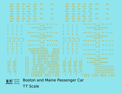 Boston and Maine Standard Passenger Car Dulux Yellow