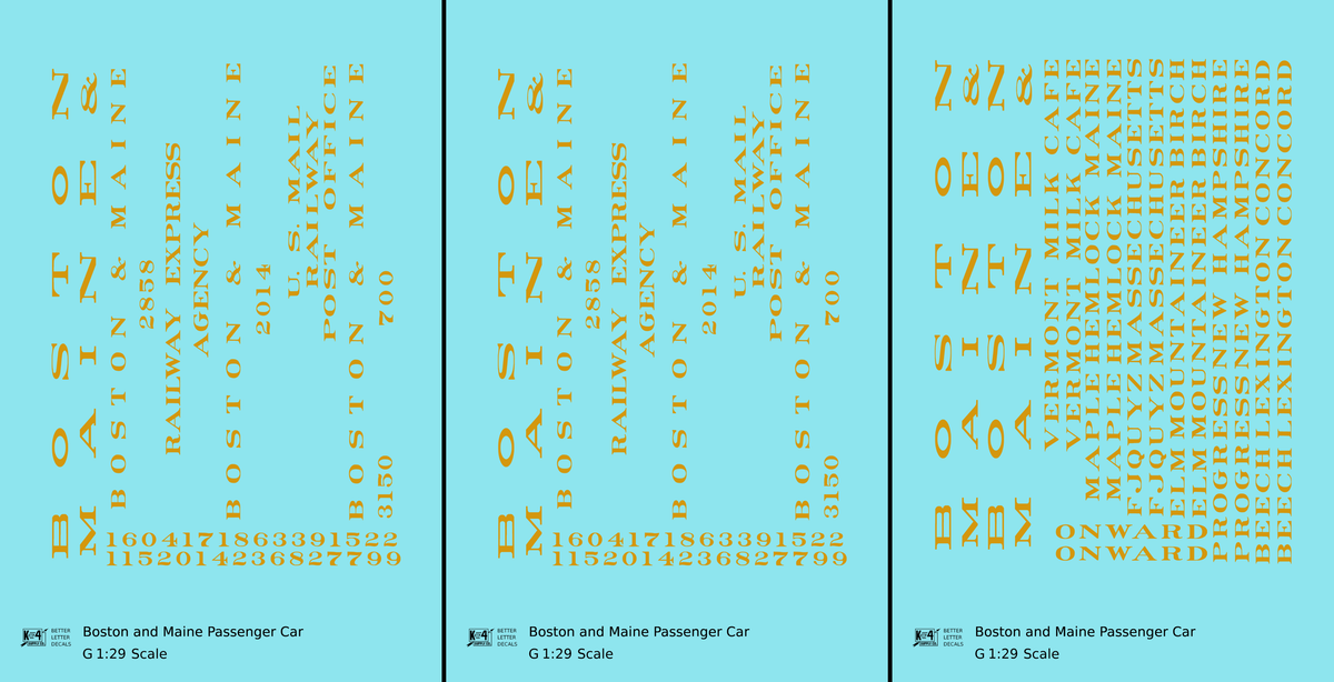 Boston and Maine Standard Passenger Car Dulux Yellow
