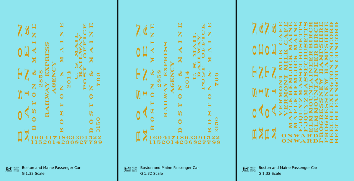 Boston and Maine Standard Passenger Car Dulux Yellow