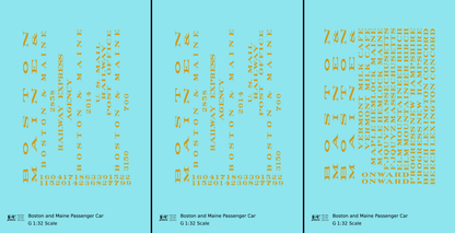Boston and Maine Standard Passenger Car Dulux Yellow