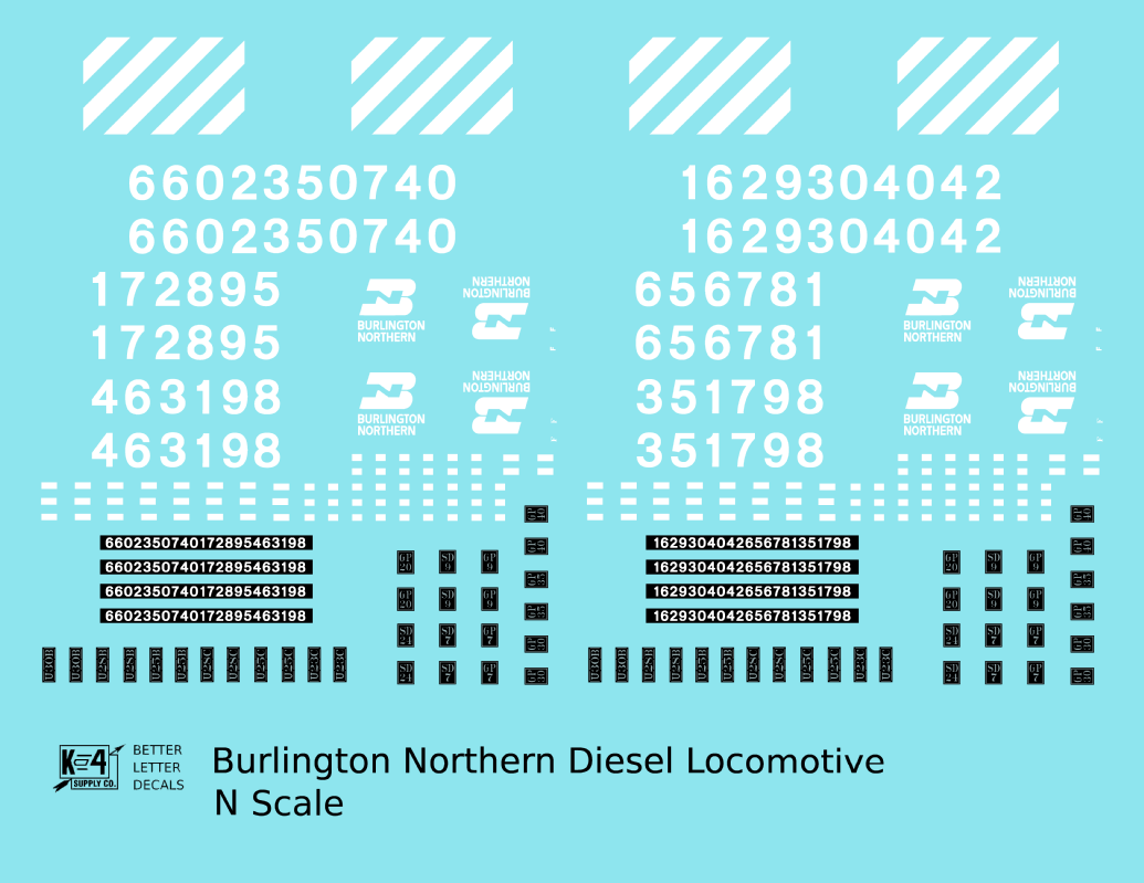 Burlington Northern Diesel Locomotive White