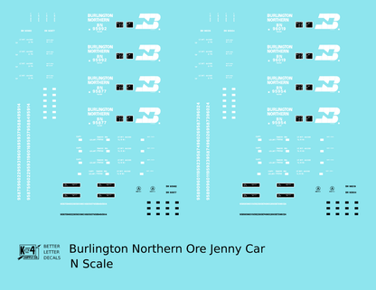 Burlington Northern Ore Jenny Car White
