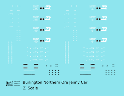 Burlington Northern Ore Jenny Car White