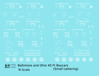 Baltimore and Ohio 40 Ft Boxcar White Small Lettering