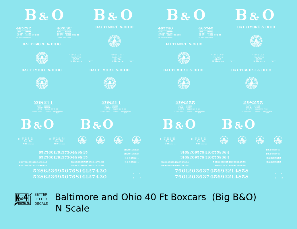 Baltimore and Ohio 40 Ft Boxcar White Big B&O