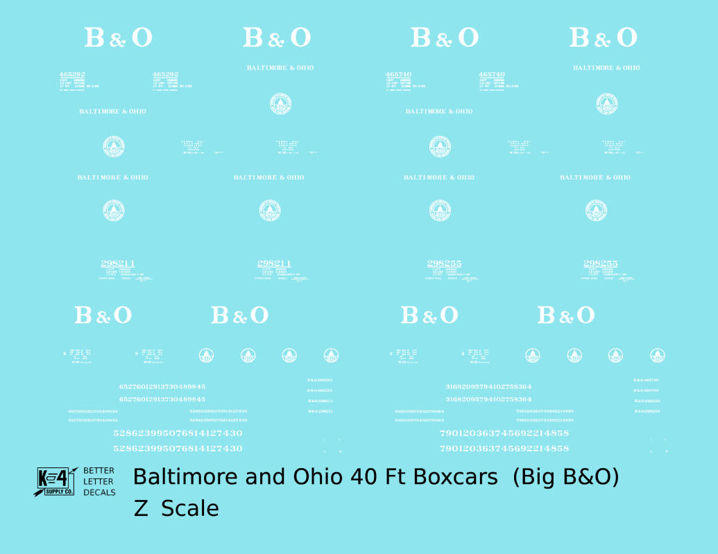 Baltimore and Ohio 40 Ft Boxcar White Big B&O