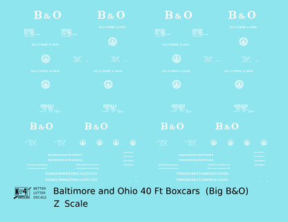 Baltimore and Ohio 40 Ft Boxcar White Big B&O