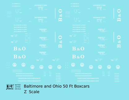 Baltimore and Ohio 50 Ft Boxcar White