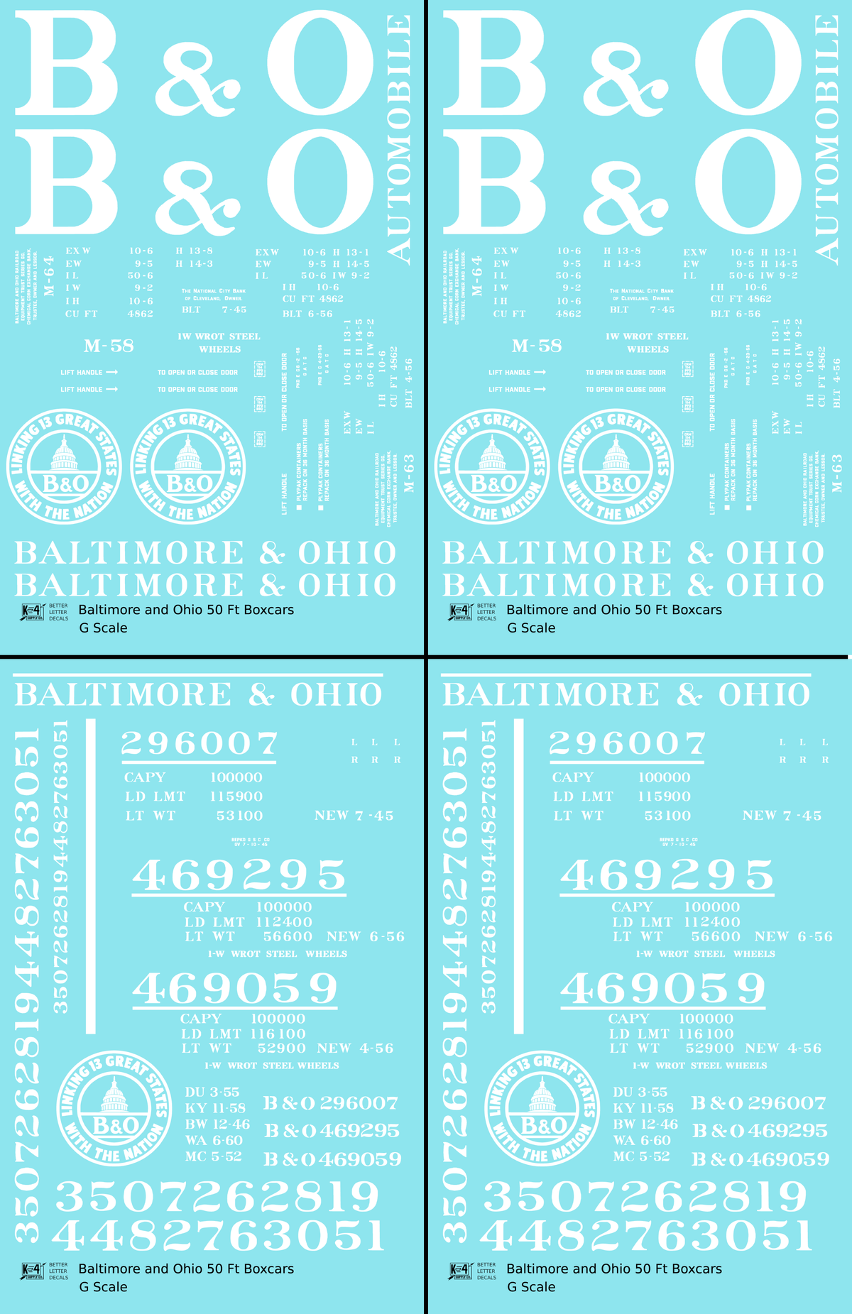 Baltimore and Ohio 50 Ft Boxcar White