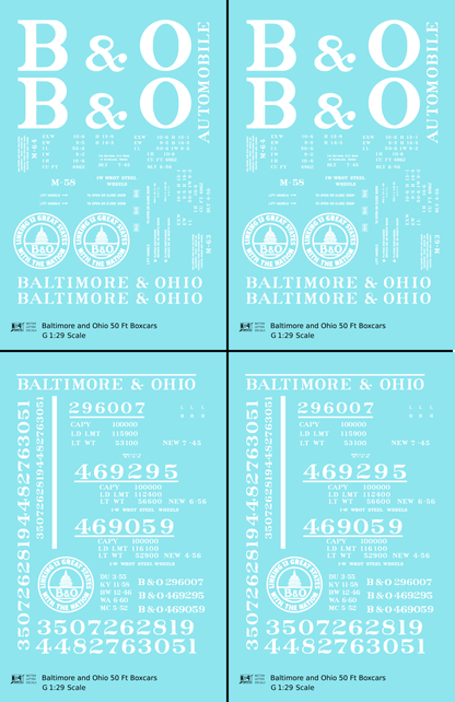 Baltimore and Ohio 50 Ft Boxcar White