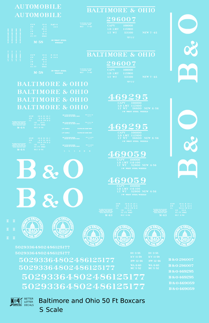 Baltimore and Ohio 50 Ft Boxcar White