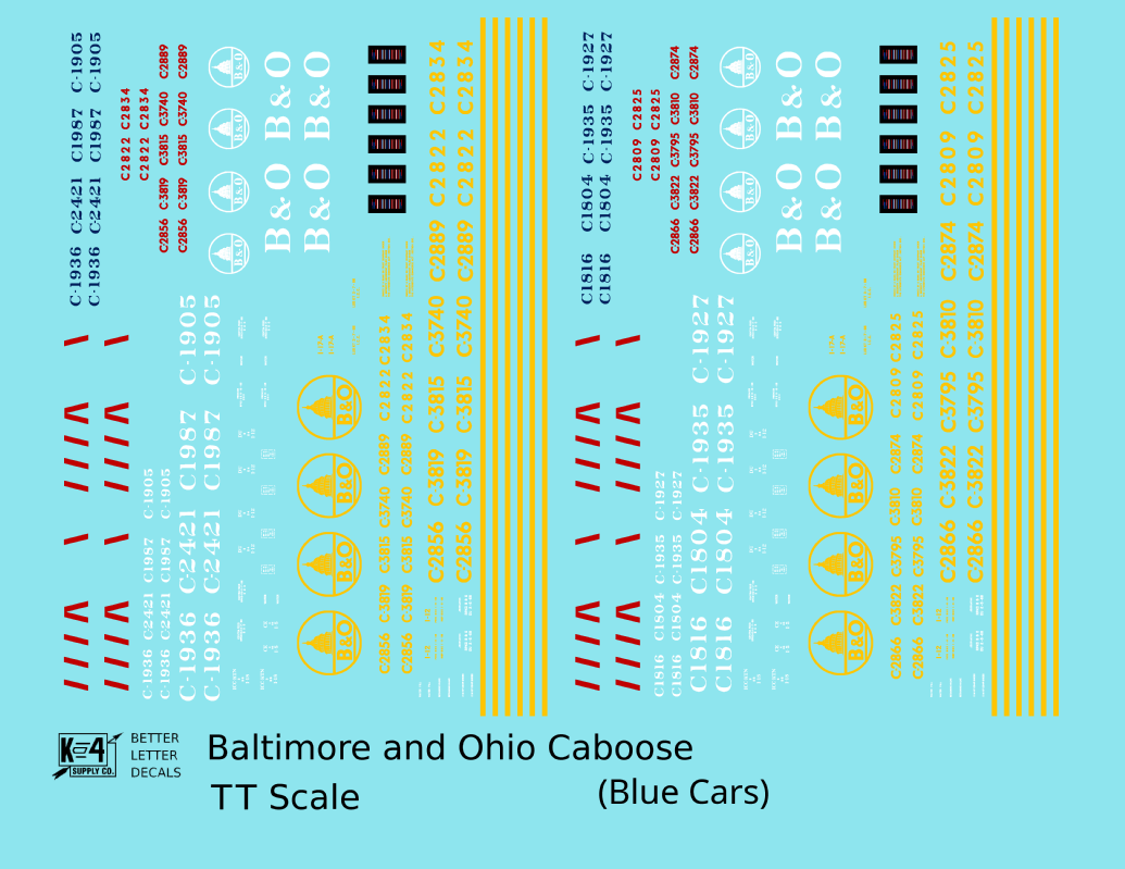 Baltimore and Ohio Blue Caboose Yellow