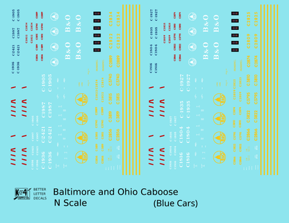 Baltimore and Ohio Blue Caboose Yellow