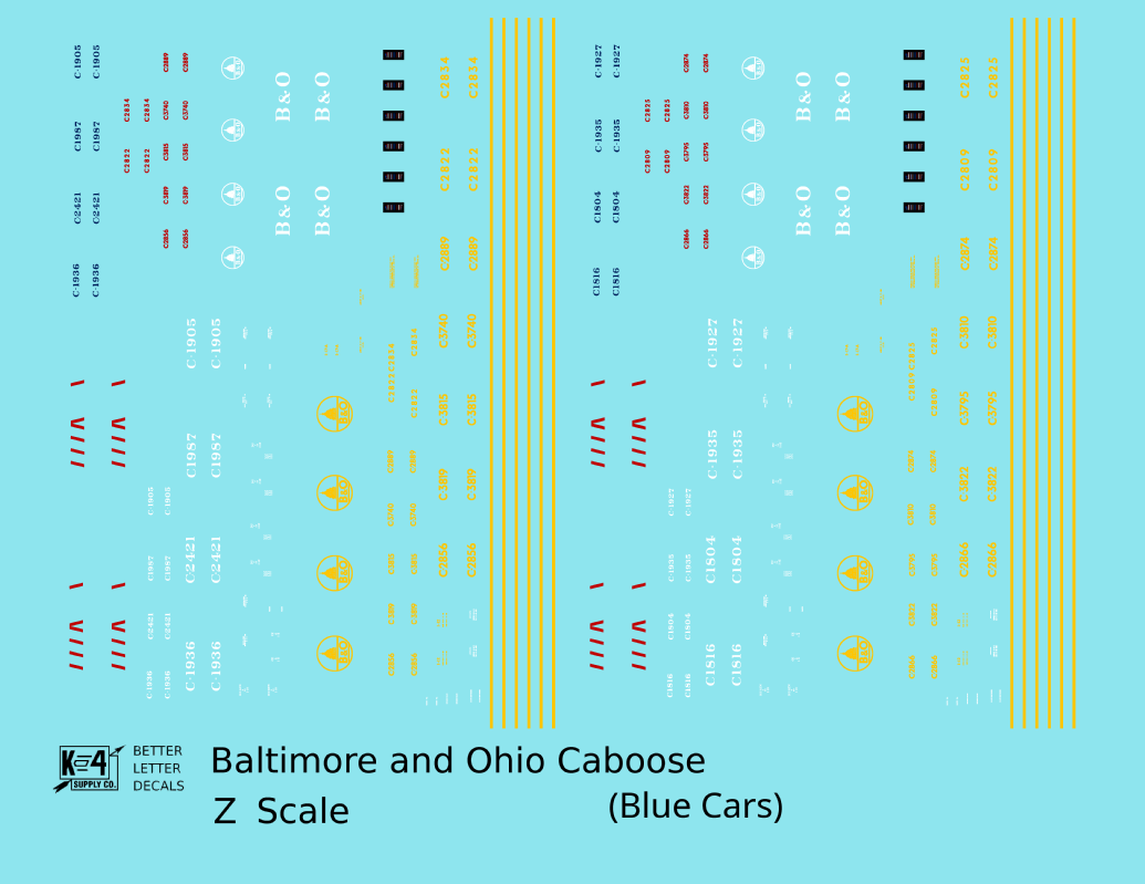 Baltimore and Ohio Blue Caboose Yellow